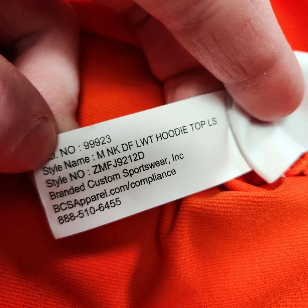 Syracuse Orange Hoodie Men Small Nike Lightweight Dri Fit ADV Stretch - Picture 7 of 10
